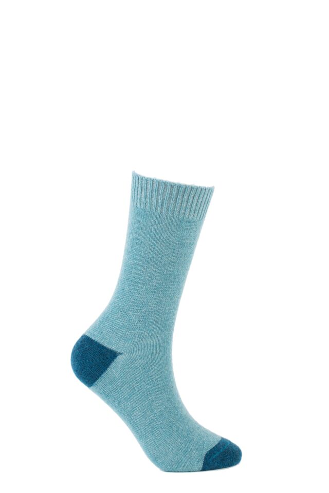 Calza in cashmere e lana azzurra