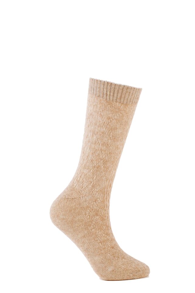 Calza in cashmere e lana con trama in links