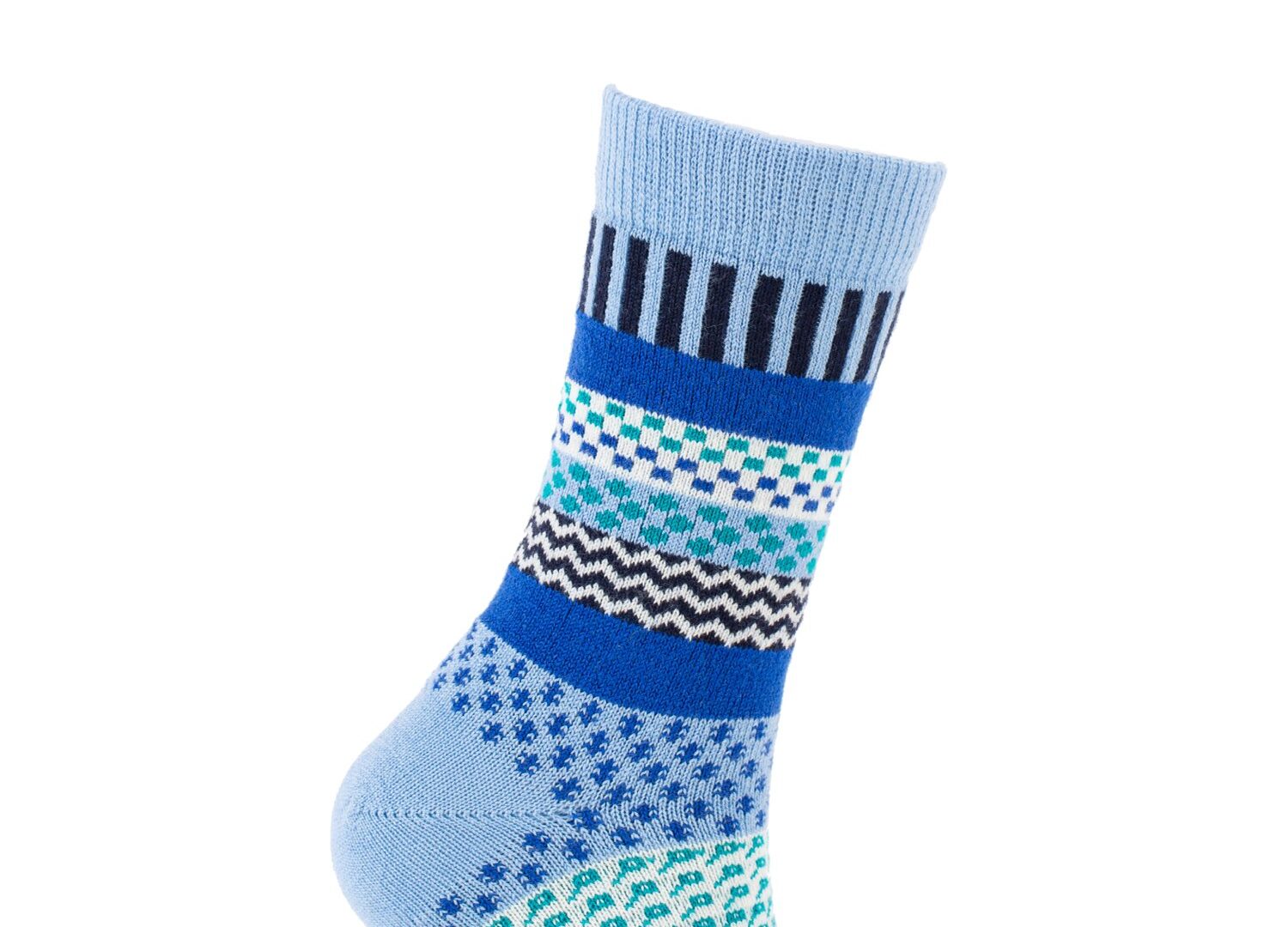 Calza in lana ritorta con disegno jacquard