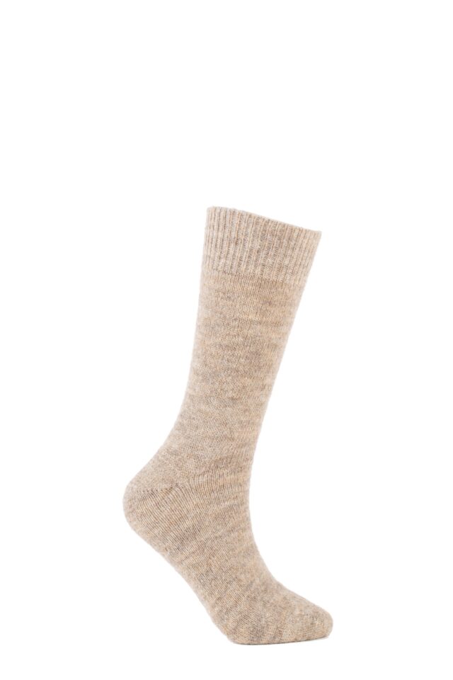 Calza in morbida alpaka effetto bouclé in tinte moda